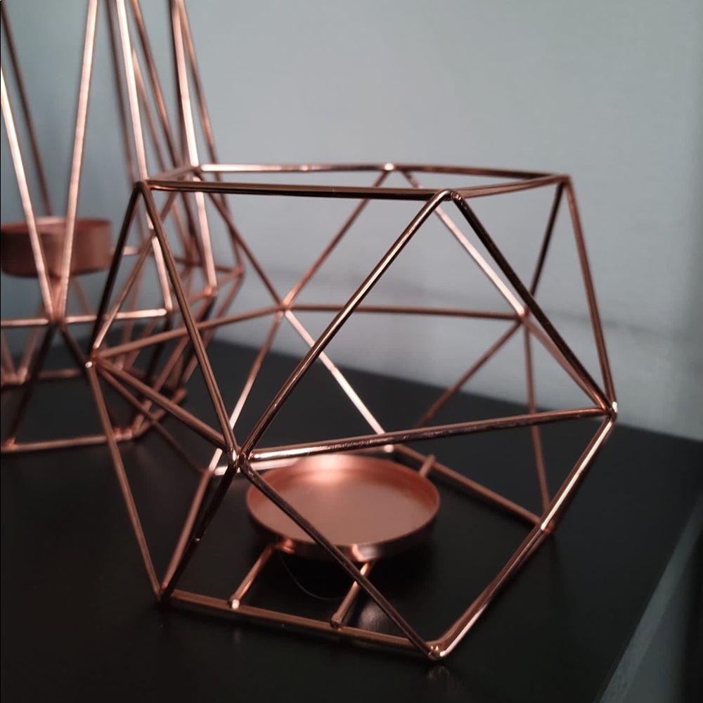 Short Rose Gold Geometric Centerpiece
